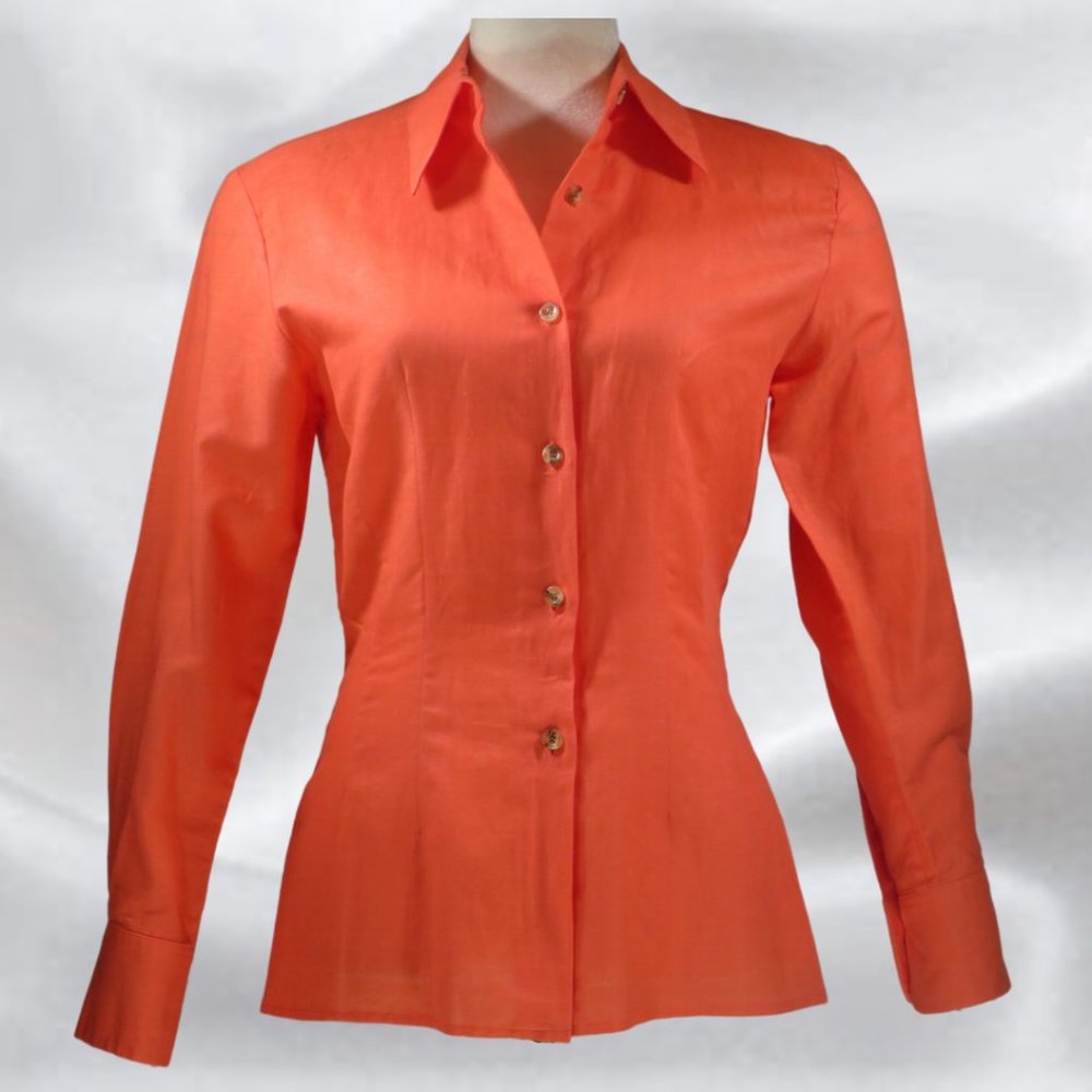 Charter Collection Orange Shirt in Size 10